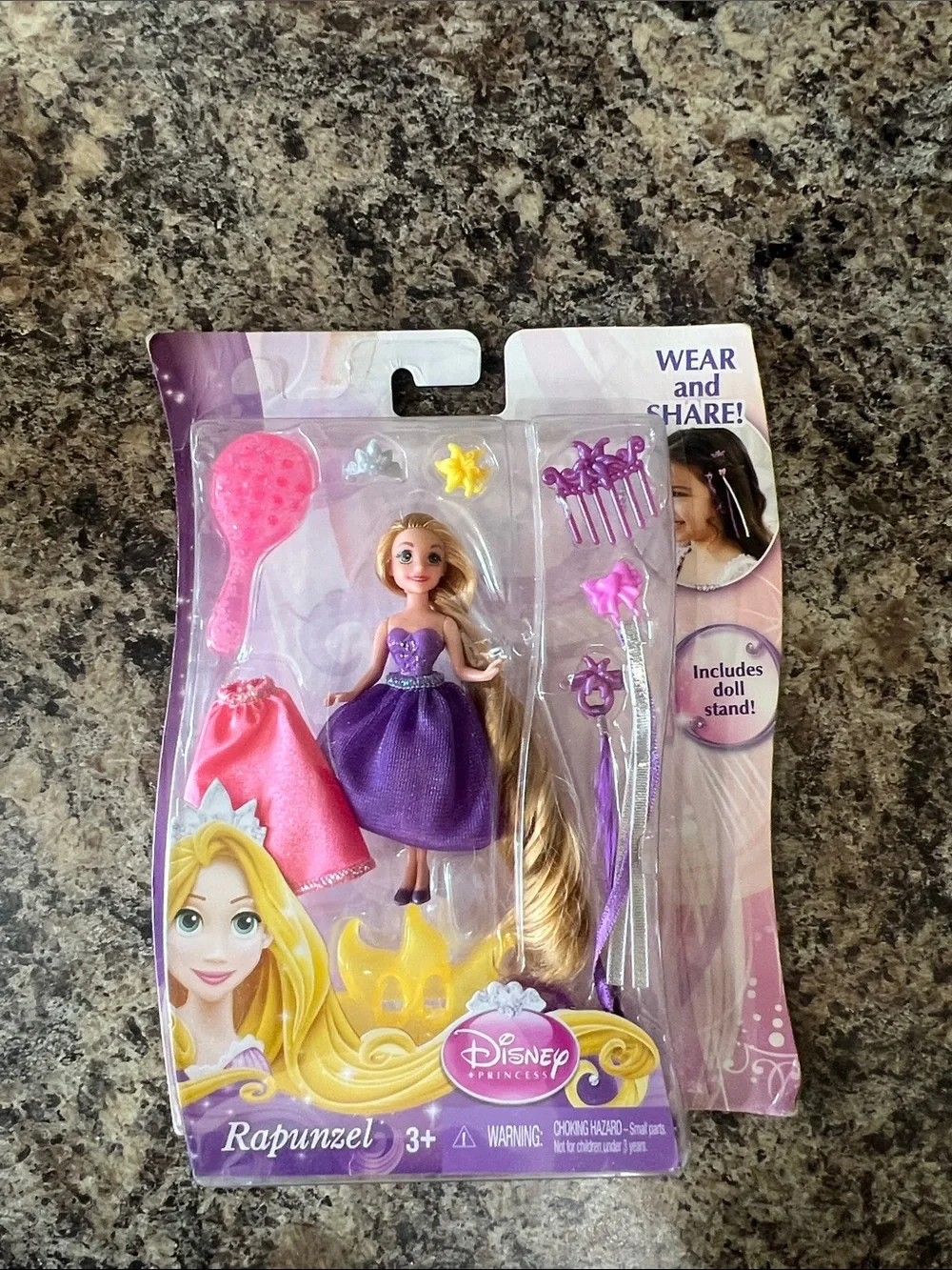 Disney Rapunzel Doll with Purple Dress and Pink Accessories